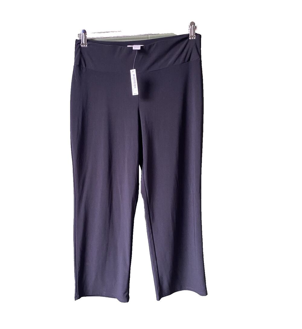 White House Black Market Pants Womens Small NEW Black Slanky Crop Travel Office